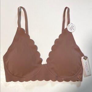 DANSKIN Women's Scalloped Edge Bra nude, size 34C NWT T-shirt bra